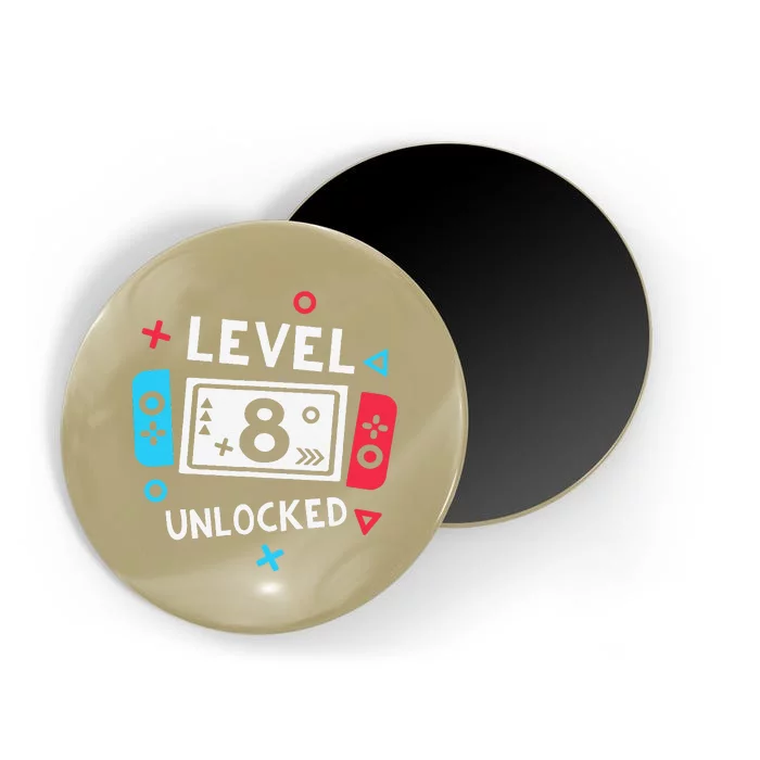 8th Birthday Level 8 Unlocked Video Game Party Magnet