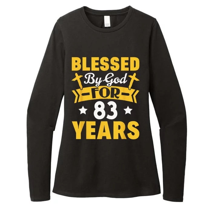 83rd Birthday Man Woman Blessed By God For 83 Years Womens CVC Long Sleeve Shirt