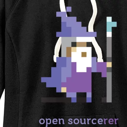 8 Bit Open Source Sorcerer Programming Women's Fleece Hoodie