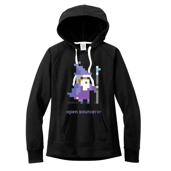 8 Bit Open Source Sorcerer Programming Women's Fleece Hoodie