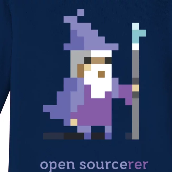 8 Bit Open Source Sorcerer Programming Baby Long Sleeve Bodysuit