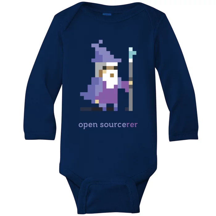 8 Bit Open Source Sorcerer Programming Baby Long Sleeve Bodysuit