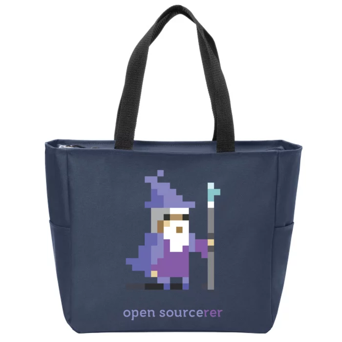 8 Bit Open Source Sorcerer Programming Zip Tote Bag