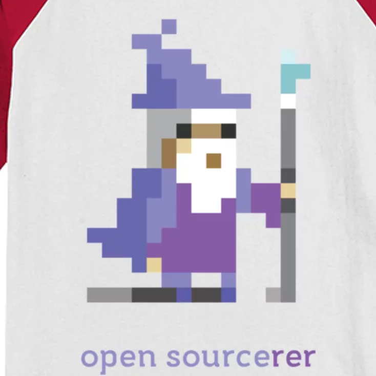 8 Bit Open Source Sorcerer Programming Kids Colorblock Raglan Jersey