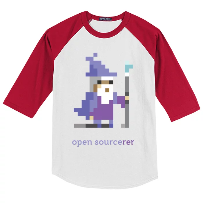 8 Bit Open Source Sorcerer Programming Kids Colorblock Raglan Jersey