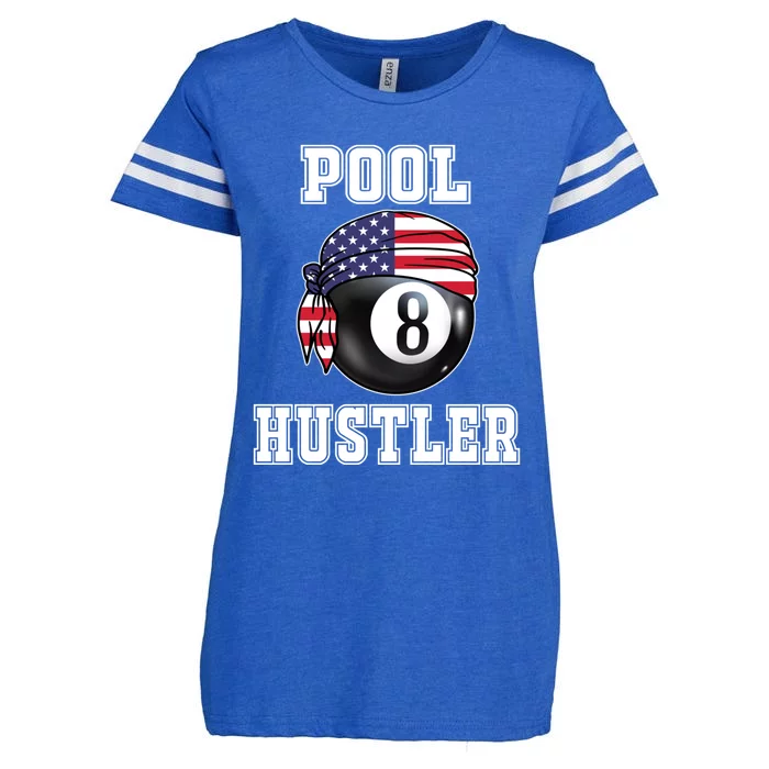 8 Ball Pool Hustler Billiards Funny Gift Pool Player Great Gift Enza Ladies Jersey Football T-Shirt