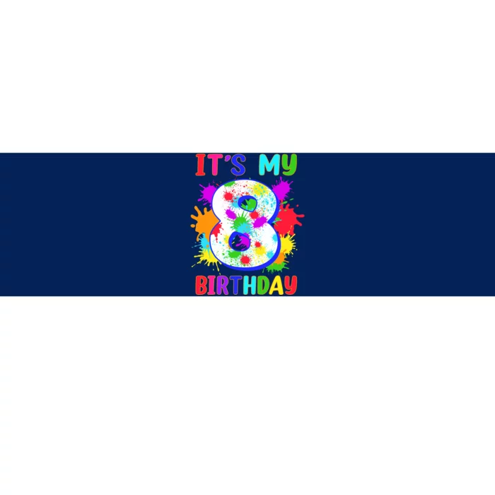 8th Birthday Paint Splashes Art 8 Year Old Boy Girl Bumper Sticker