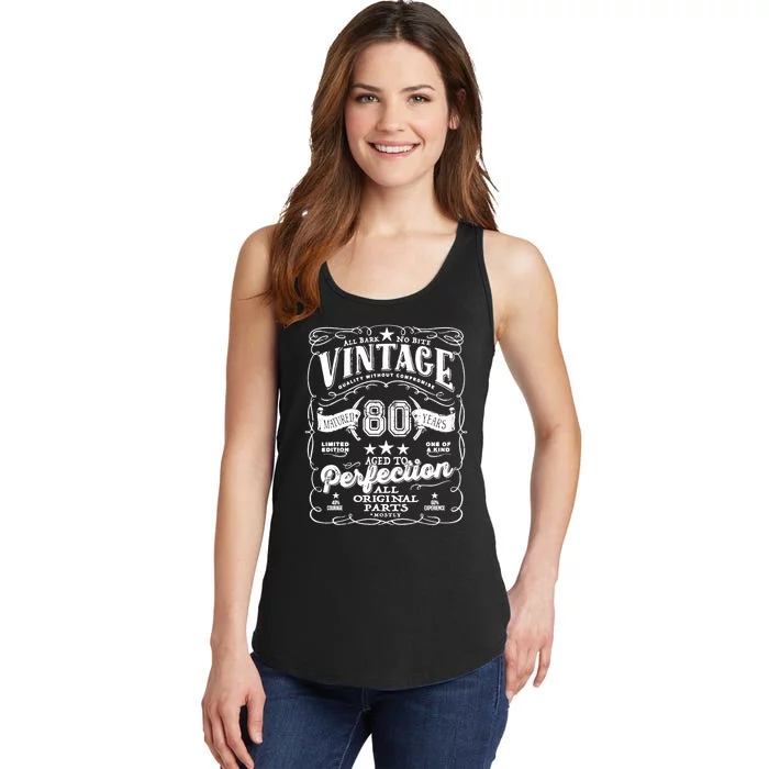 80th Birthday Perfection Vintage Quality Without Compromise Ladies Essential Tank