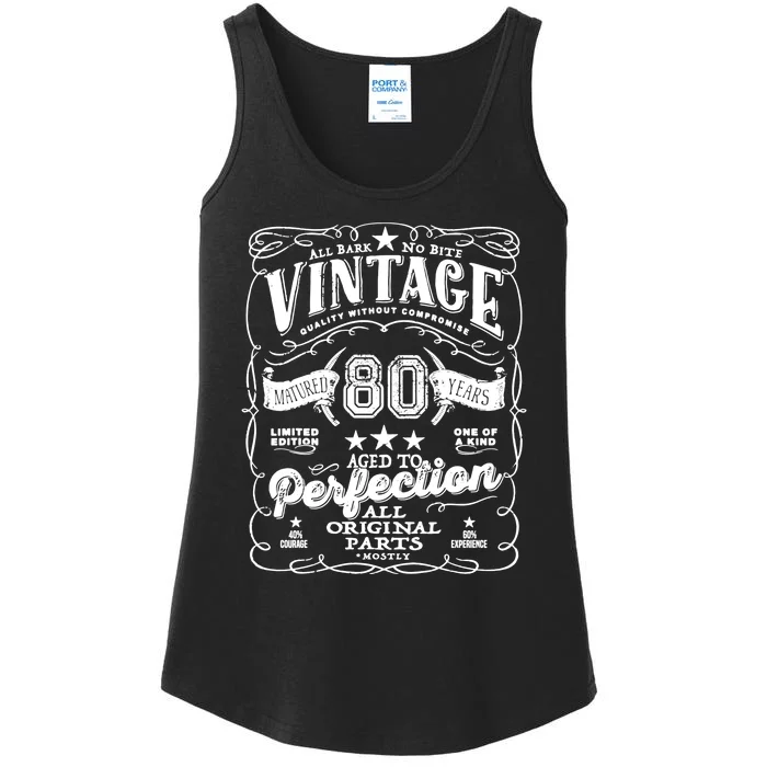 80th Birthday Perfection Vintage Quality Without Compromise Ladies Essential Tank