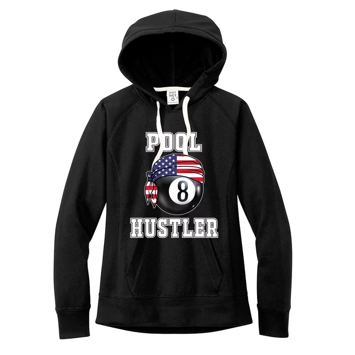 8 Ball Pool Hustler Billiards Funny Gift Pool Player Gift Women's Fleece Hoodie