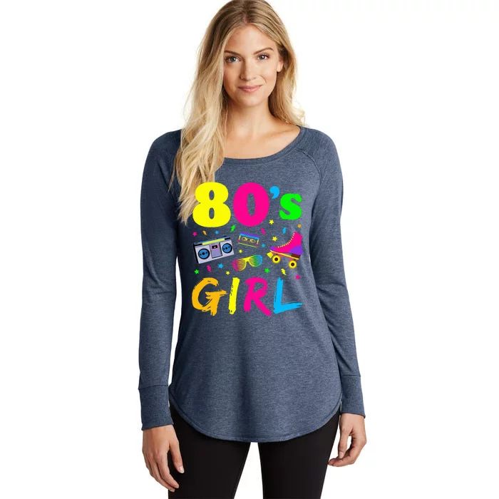 80s Birthday Party Costume Retro Vintage Gift Women's Perfect Tri Tunic Long Sleeve Shirt