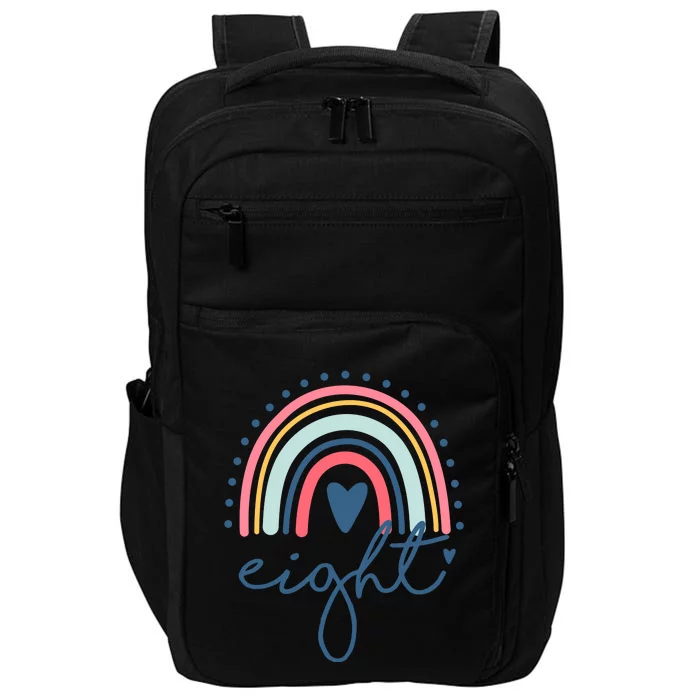 8th Birthday Rainbow Eight Year Old Cute Impact Tech Backpack