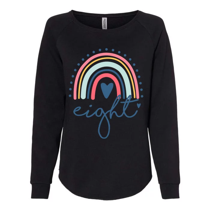 8th Birthday Rainbow Eight Year Old Cute Womens California Wash Sweatshirt