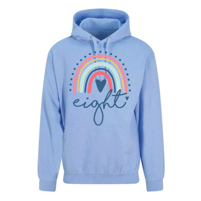 8th Birthday Rainbow Eight Year Old Cute Unisex Surf Hoodie