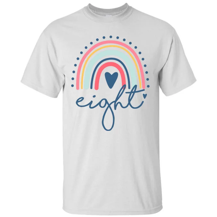 8th Birthday Rainbow Eight Year Old Cute Tall T-Shirt