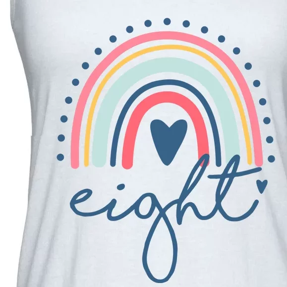 8th Birthday Rainbow Eight Year Old Cute Ladies Essential Flowy Tank