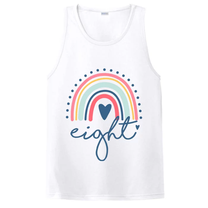 8th Birthday Rainbow Eight Year Old Cute Performance Tank