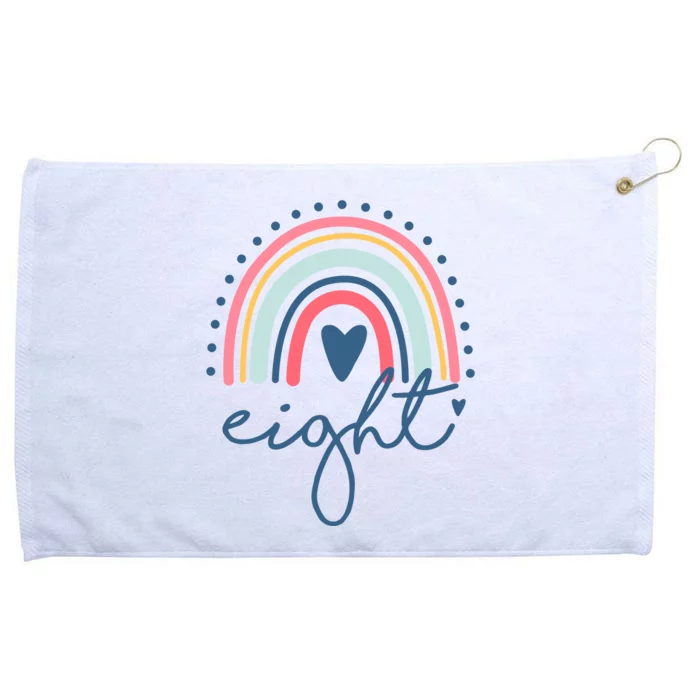 8th Birthday Rainbow Eight Year Old Cute Grommeted Golf Towel