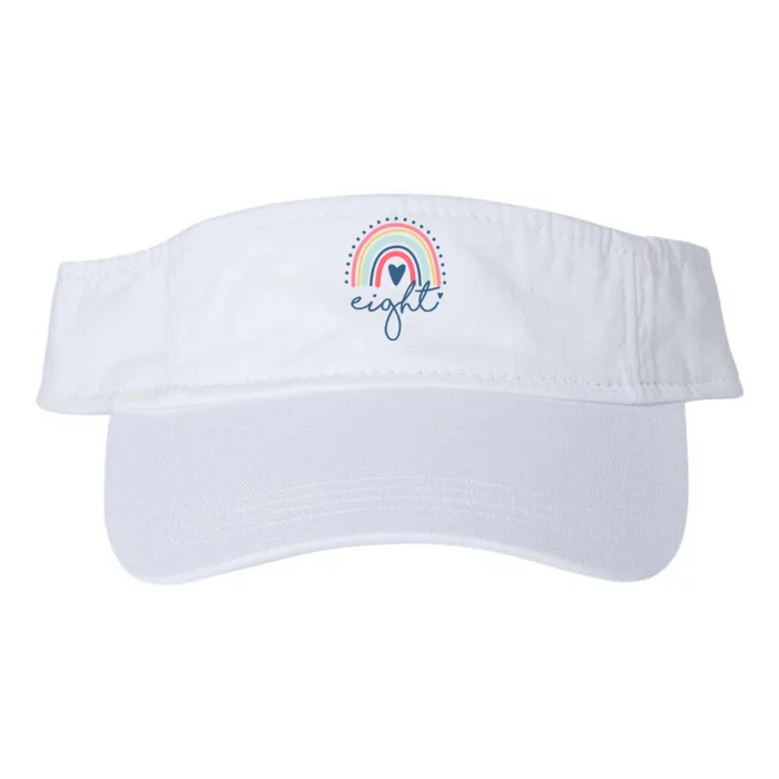 8th Birthday Rainbow Eight Year Old Cute Valucap Bio-Washed Visor