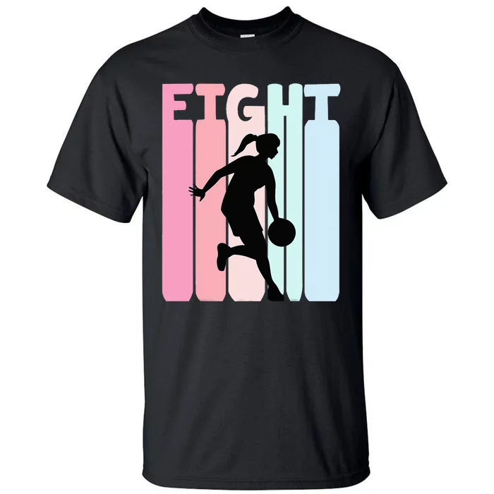 8th Birthday Retro Basketball Player 8 Years Old Eight Tall T-Shirt