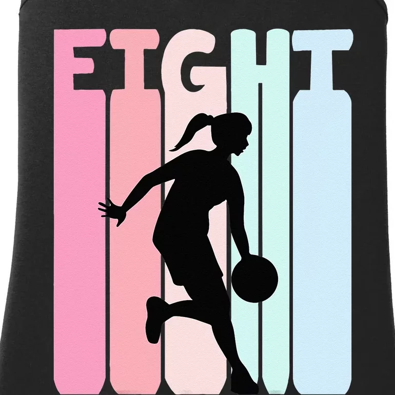 8th Birthday Retro Basketball Player 8 Years Old Eight Ladies Essential Tank