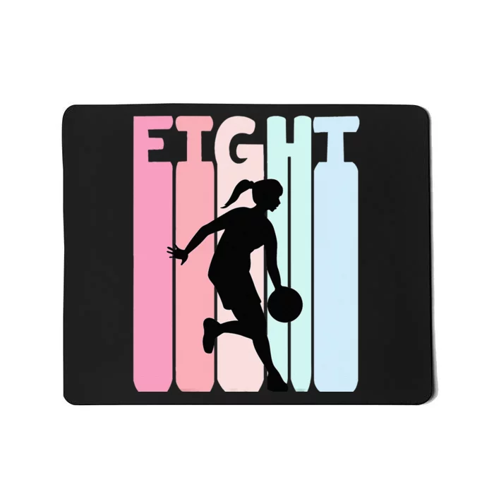 8th Birthday Retro Basketball Player 8 Years Old Eight Mousepad