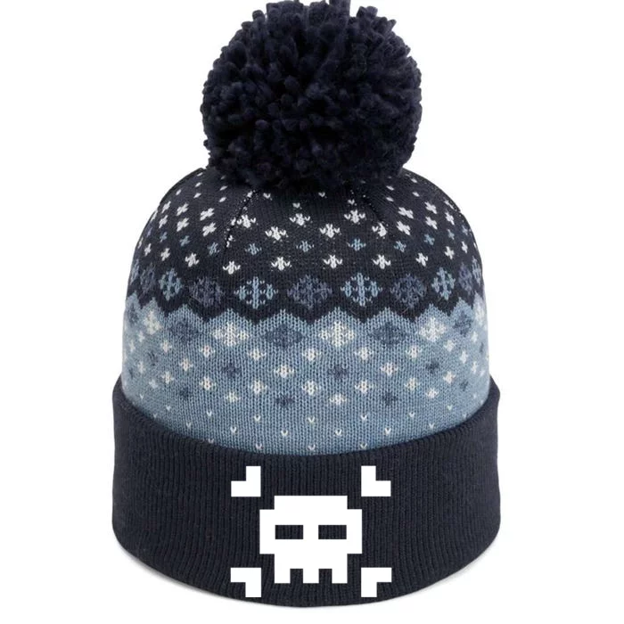 8 Bit Skull The Baniff Cuffed Pom Beanie