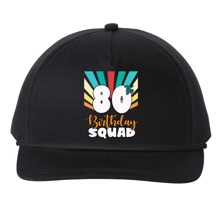 80th Birthday Squad 80 Years Old Snapback Five-Panel Rope Hat