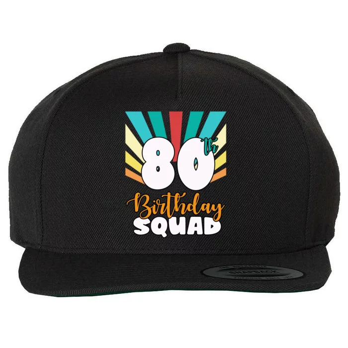 80th Birthday Squad 80 Years Old Wool Snapback Cap