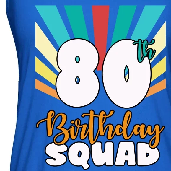 80th Birthday Squad 80 Years Old Ladies Essential Flowy Tank