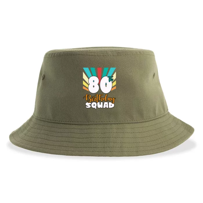 80th Birthday Squad 80 Years Old Sustainable Bucket Hat