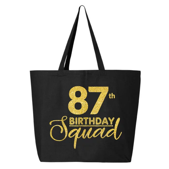 87th Birthday Squad Party Birthday Bday Yellow Gold Birthday 25L Jumbo Tote