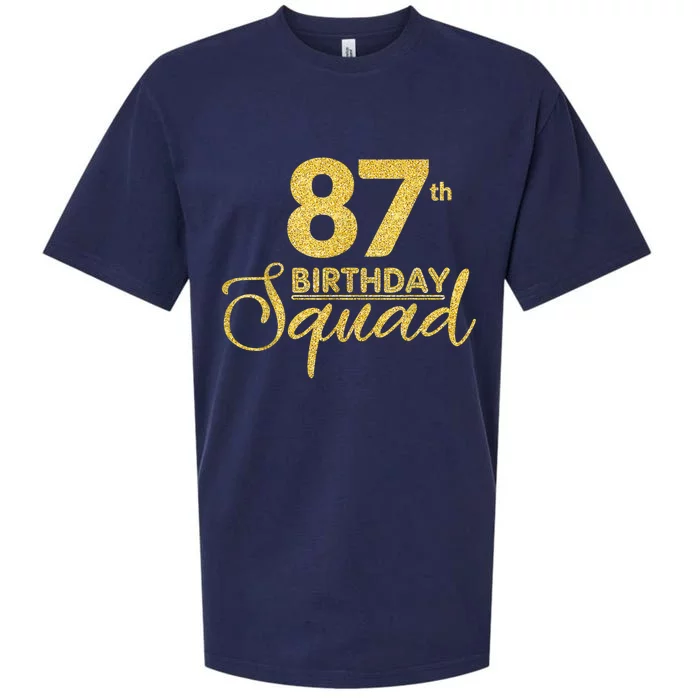 87th Birthday Squad Party Birthday Bday Yellow Gold Birthday Sueded Cloud Jersey T-Shirt