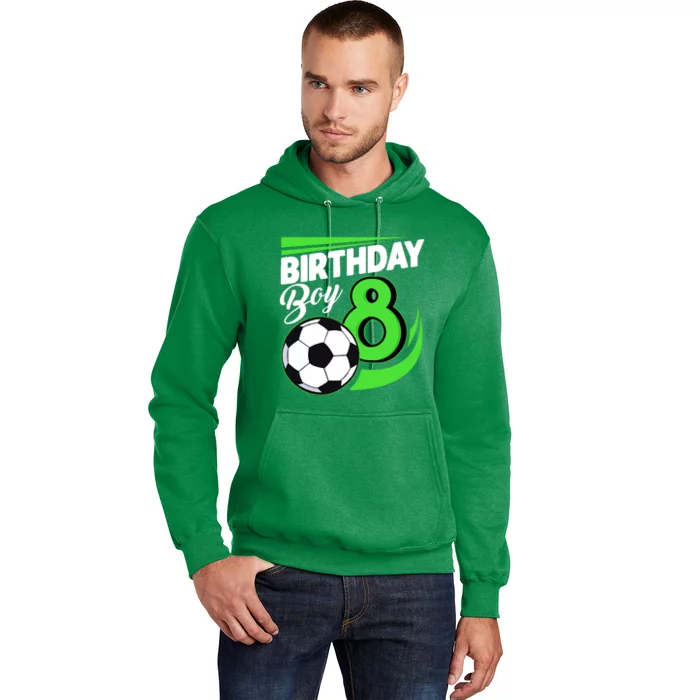 8th Birthday Soccer 8 Years Old Birthday Party Decor Boy Hoodie