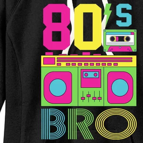 80s Bro Theme Party Retro Music Women's Fleece Hoodie