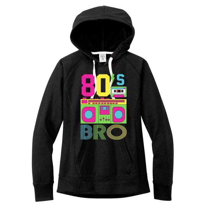 80s Bro Theme Party Retro Music Women's Fleece Hoodie