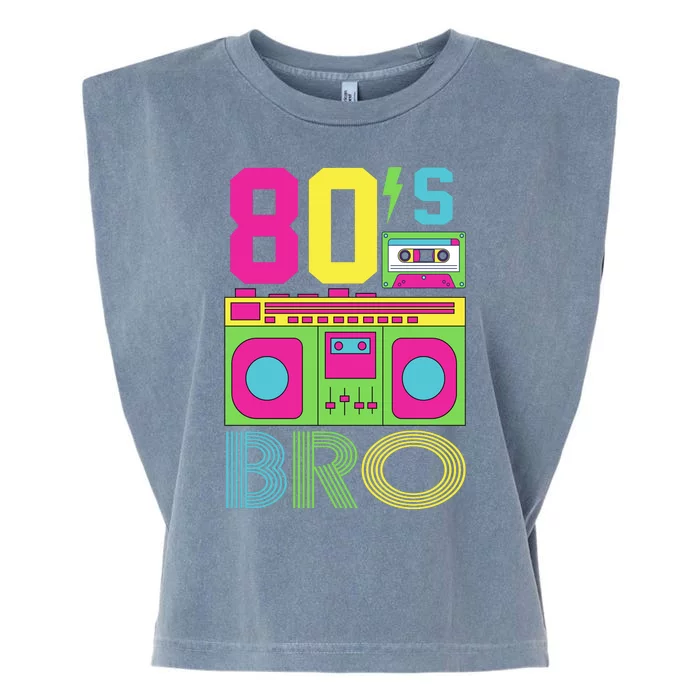 80s Bro Theme Party Retro Music Garment-Dyed Women's Muscle Tee