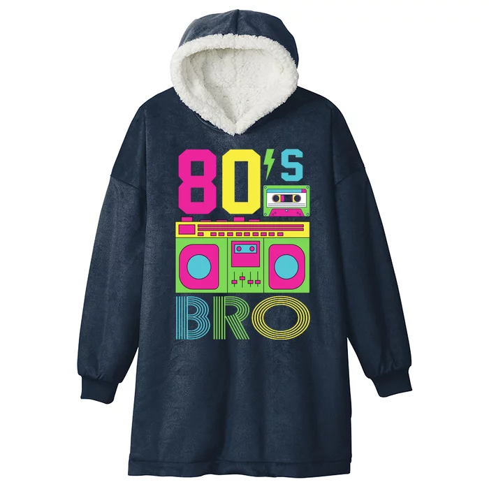 80s Bro Theme Party Retro Music Hooded Wearable Blanket