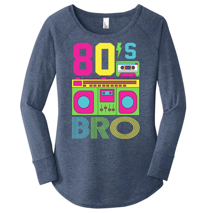 Vintage 80s Print Sweatshirt, Casual Crew Neck Long Sleeve