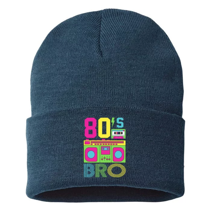 80s Bro Theme Party Retro Music Sustainable Knit Beanie