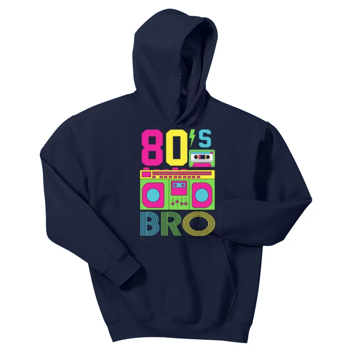 80s Bro Theme Party Retro Music Kids Hoodie