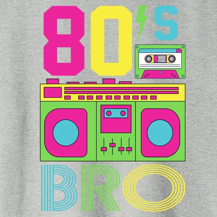 80s Bro Theme Party Retro Music Women's Crop Top Tee