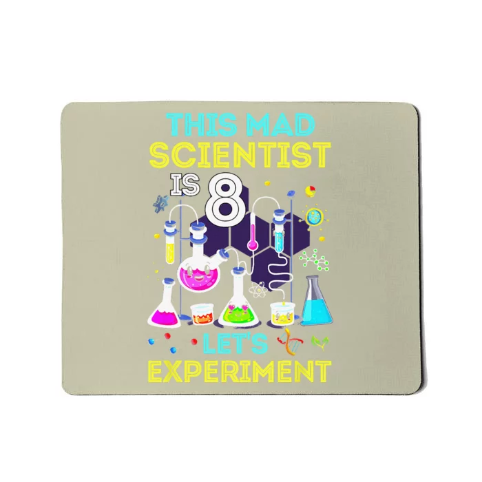 8th Birthday This Mad Scientist Is 8 Lets Experiment Mousepad