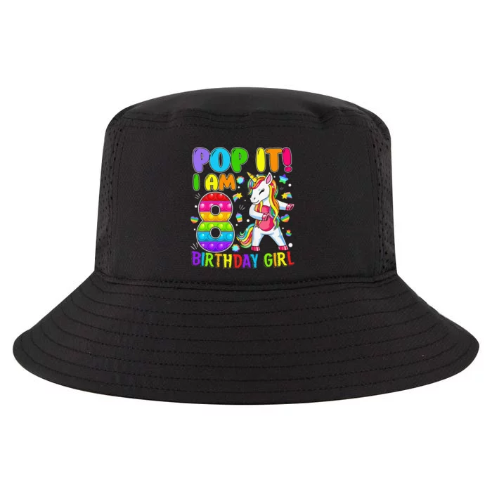 8th Birthday Unicorn Fidget Pop It Birthday 8 Year Old Cute Cool Comfort Performance Bucket Hat