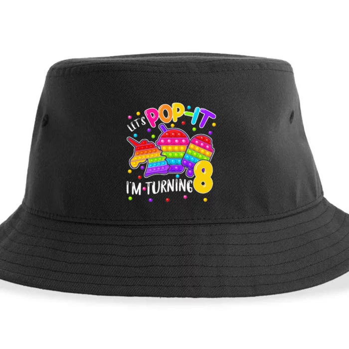 8th Birthday Unicorn Fidget Pop It Birthday 8 Year Old Gift Sustainable Bucket Hat