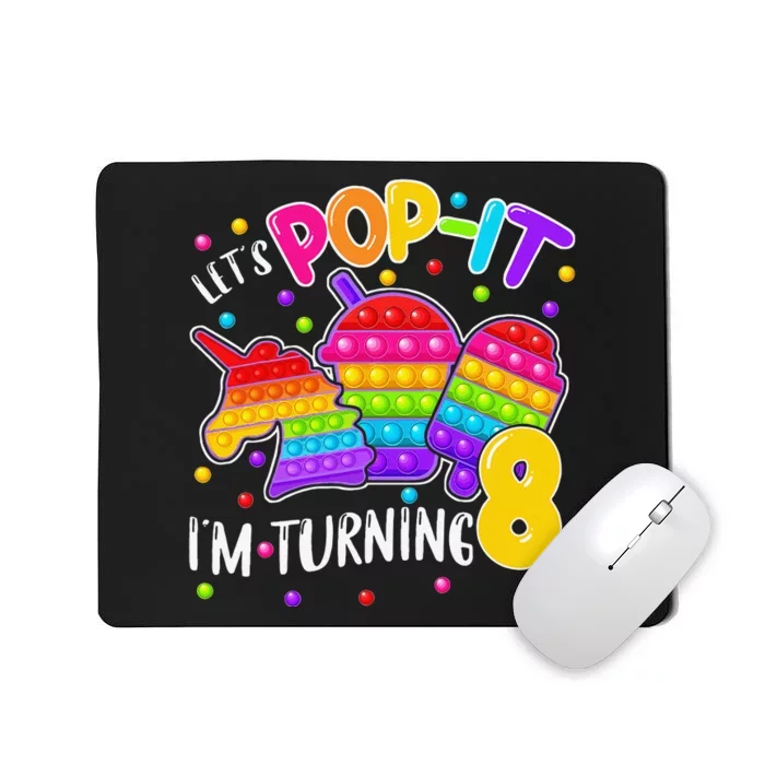 8th Birthday Unicorn Fidget Pop It Birthday 8 Year Old Gift Mousepad