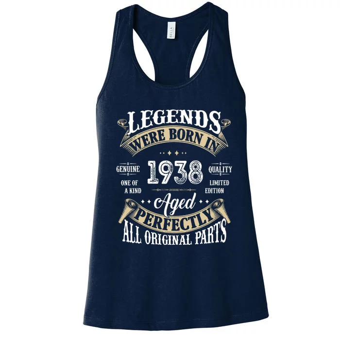 84th Birthday Vintage Legends Born In 1938 Women's Racerback Tank