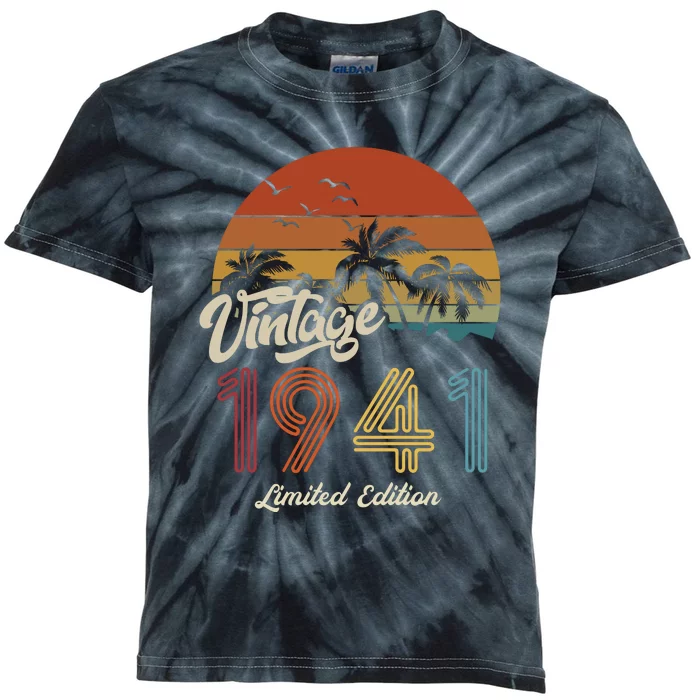 82nd Birthday Vintage Limited Edition 1941 Kids Tie-Dye T-Shirt