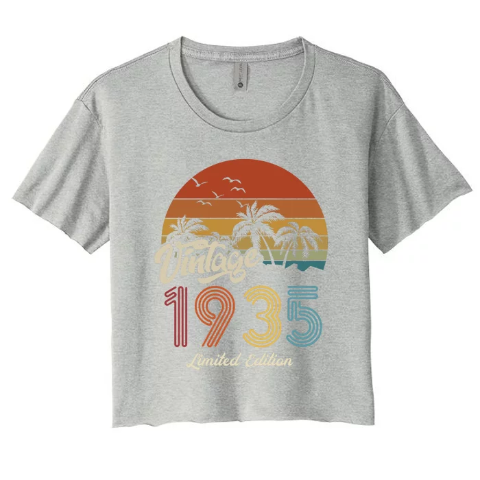 88th Birthday Vintage Limited Edition 1935 Women's Crop Top Tee