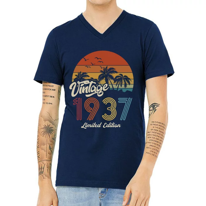 86th Birthday Vintage Limited Edition 1937 V-Neck T-Shirt